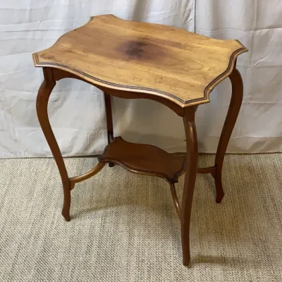 Sale Photo Thumbnail #13: Antique Edwardian Two-Tier Parlor Accent Table