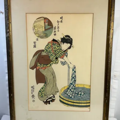 Japanese Woodblock Yagenbori from the series Beautiful Women of Edo by Utagawa Kunisada