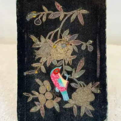 Antique Chinese embroidered purse or pouch