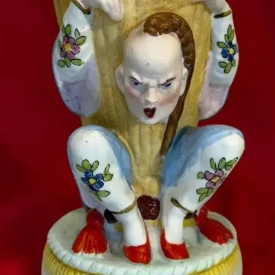 Antique Figural Bisque Vase