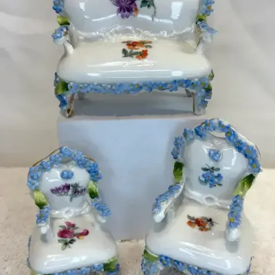 Vintage German Elfinware miniature porcelain furniture