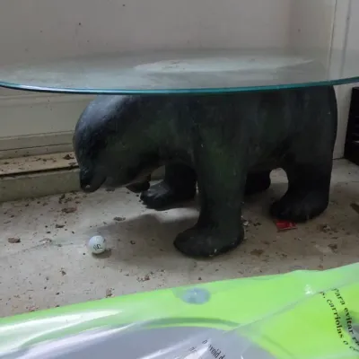 Sale Photo Thumbnail #74: Bear table (He's supposed to be upside-down)
