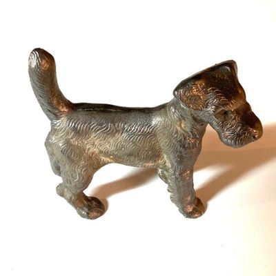 Antique Hubley-style cast iron wire-haired fox terrier