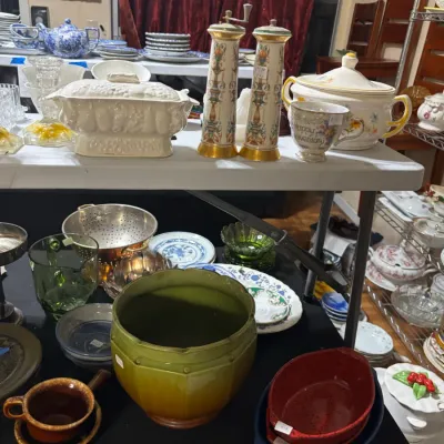 Sale Photo Thumbnail #82: Assorted estate tabletop and decorative collection