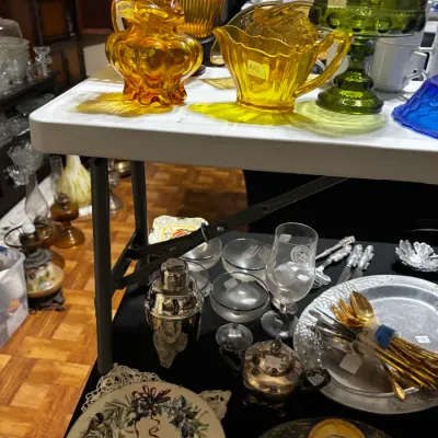 Sale Photo Thumbnail #68: Vintage mid century pressed glass and tableware collection