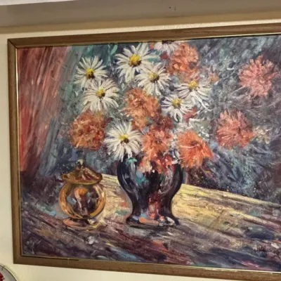 Sale Photo Thumbnail #21: J d castro still life oil painting