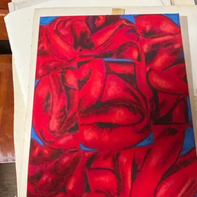 Sale Photo Thumbnail #36: Original expressionist abstract pastel drawing