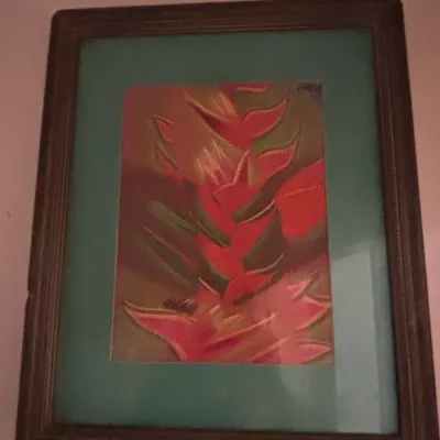 Sale Photo Thumbnail #14: Heliconia botanical pastel drawing
