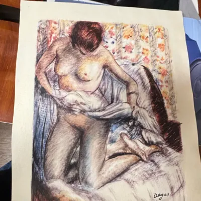 Sale Photo Thumbnail #84: Attributed edgar degas nude study print