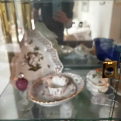 Sale Photo Thumbnail #70: Vintage porcelain cabinet display collection