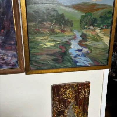 Sale Photo Thumbnail #25: Landscape oil painting with stream
