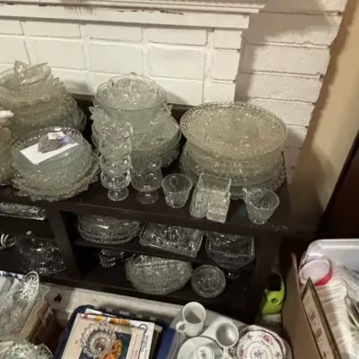 Sale Photo Thumbnail #66: Vintage fostoria american pattern clear glassware collection