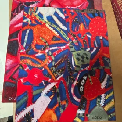 Sale Photo Thumbnail #34: Original abstract oil pastel or gouache painting by cosio