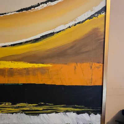 Bachman Mid-Century Modern Abstract Oil Painting