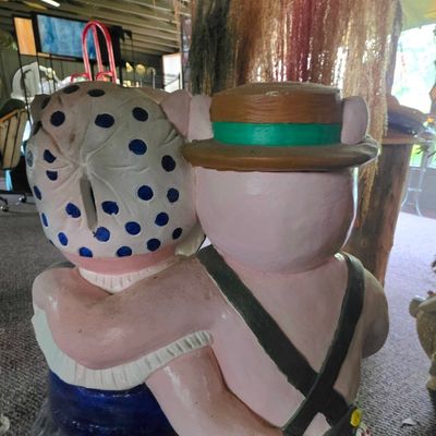 Sale Photo Thumbnail #266: Vintage Anthropomorphic Pig Couple Coin Bank