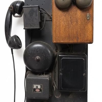 Western Electric Oak Wall-Mount Magneto Telephone