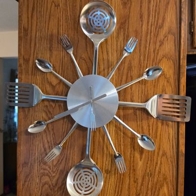 Sale Photo Thumbnail #253: Mid-Century Modern Style Kitchen Utensil Wall Clock