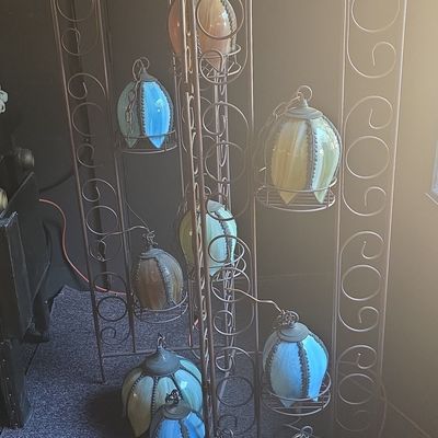 Sale Photo Thumbnail #121: Vintage Multi-Light Art Glass Pendant Floor Lamp