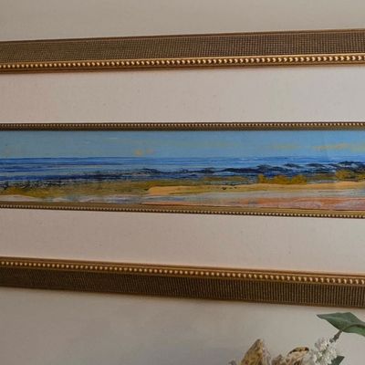 Sale Photo Thumbnail #114: Panoramic Coastal Landscape Oil Painting