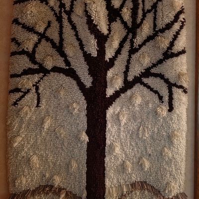 Sale Photo Thumbnail #118: Vintage 1970s Latch Hook Tree Wall Hanging
