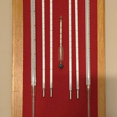 Sale Photo Thumbnail #146: Vintage C.J. Tagliabue Mfg. Co. Hydrometer Set in Display Case