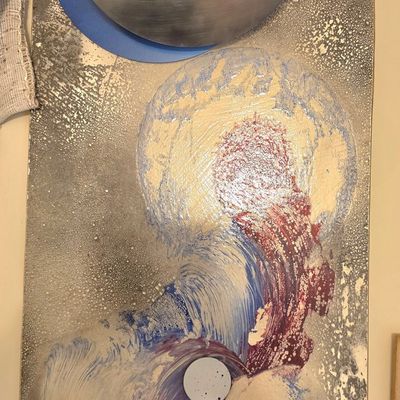 Folding Universe Mixed Media Wall Sculpture