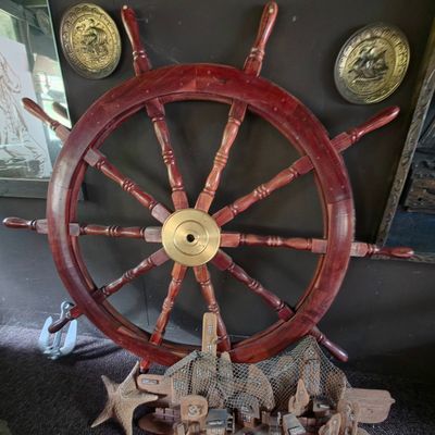 Sale Photo Thumbnail #183: Vintage Wooden Ship's Wheel