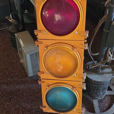 Vintage Industrial Traffic Signal Light