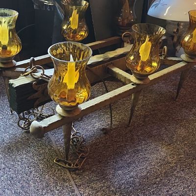 Vintage Rustic Beam Chandelier