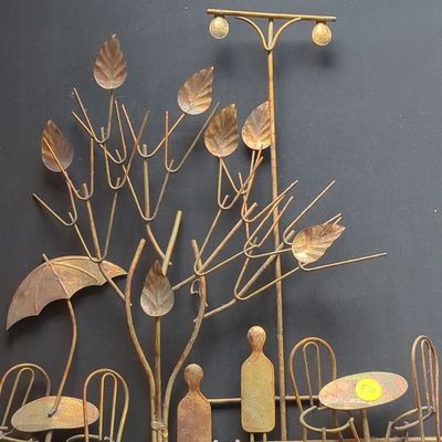 Sale Photo Thumbnail #150: Mid-Century Modern Brutalist Cafe Scene Wall Sculpture