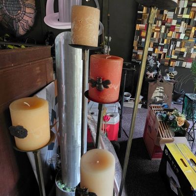 Sale Photo Thumbnail #168: Decorative Multi-Tiered Metal Candle Stand