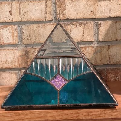 Sale Photo Thumbnail #255: Stained Glass Pyramid Keepsake Box
