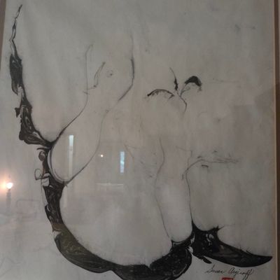 Susan Arjioff original ink and wash drawing