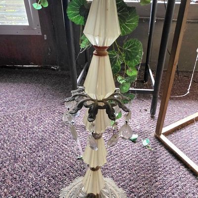 Sale Photo Thumbnail #103: Vintage Crystal and Brass Pedestal Ashtray Stand