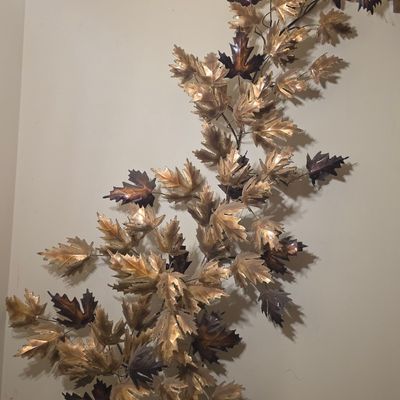 Sale Photo Thumbnail #108: Vintage Curtis Jeré Style Metal Maple Leaf Wall Sculpture