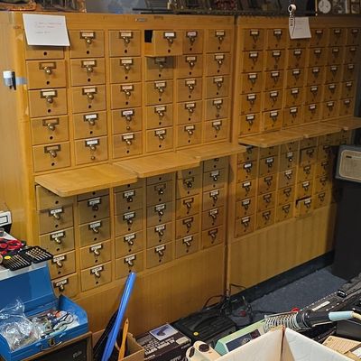 Vintage Modular Library Card Catalog Cabinet