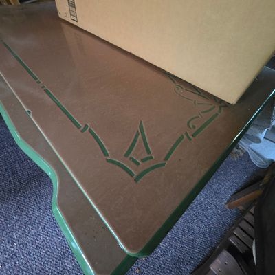 Vintage Art Deco Porcelain Enamel Top Table