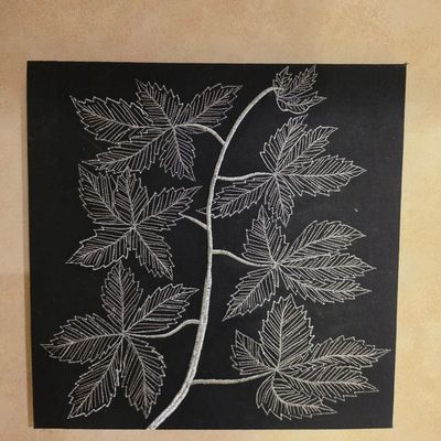 Sale Photo Thumbnail #189: Embroidered Botanical Wall Art