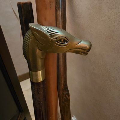 Sale Photo Thumbnail #202: Vintage Brass Horse Head Walking Stick
