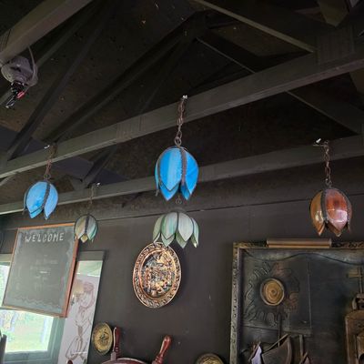 Art Nouveau Style Floral Pendant Lamps