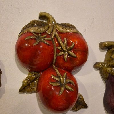Sale Photo Thumbnail #284: Vintage Ceramic Tomato Wall Plaque