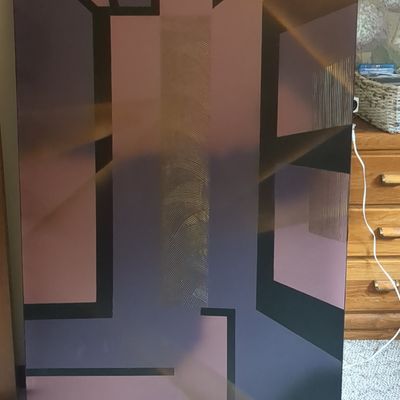 Mid-Century Modern Geometric Abstract Painting