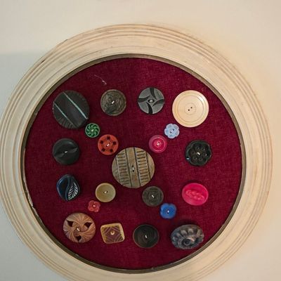 Sale Photo Thumbnail #228: Framed Vintage Button Collection