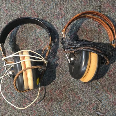 Sale Photo Thumbnail #221: Vintage WWII Era Aviation Radio Headsets