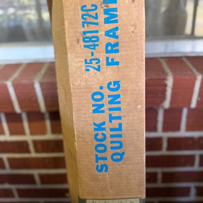 Sale Photo Thumbnail #37: Vintage quilting frame in its original cardboard packaging, stock number 25-48172C.