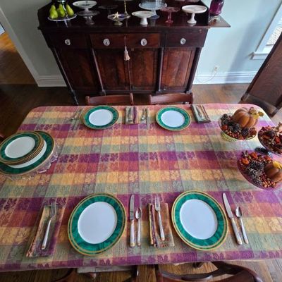 Sale Photo Thumbnail #16: Christian Dior Malachite China & Silverware