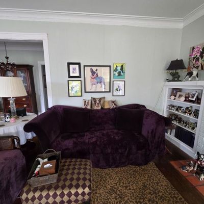 Sale Photo Thumbnail #3: Purple Velvet Soga & Boston Terrier Artwork