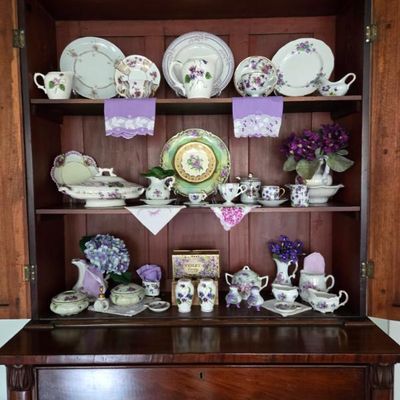 Sale Photo Thumbnail #8: Assorted Vintage Violet China Pieces