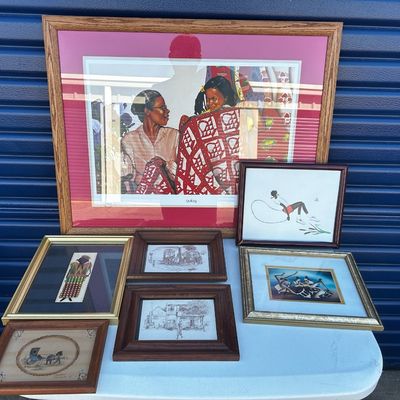 Sale Photo Thumbnail #54: Variety of items, from vintage glass to furniture, to art!