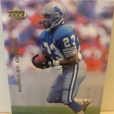 Upper Deck Mel Gray Detroit Lions football trading card featuring gold foil lettering.